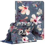 FINTIE Coque pour iPad Air 5ème Génération 10.9" 2022 / iPad Air 4ème Génération 2020 - [Rangement de Stylet] Étui Rotatif à 360° Housse Pivotante Pochette Veille/Réveil Auto, Hibiscus Fleurs