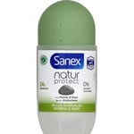 SANEX - Déodorant à Bille Natur Protect Peaux Normales - Déodorant pour Homme et Femme à la Pierre d'Alun - Efficacité 24 h - Sans Alcool, Sans Colorants - 50 ml