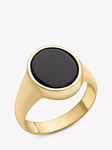 IBB 9ct Gold Onyx Oval Signet Ring, Gold