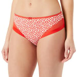 DIM Generous Classique x1 Culotte Femme, Rouge à Fleurs Blanches, L