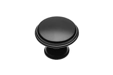 GTV - Bouton CENTO noir mat Ø 28 mm I Boutons de meuble avec vis I Boutons ronds pour armoire de cuisine Bouton de porte de tiroir Poignée I Coquillage : galvanisé, peint