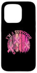 Coque pour iPhone 15 Pro Ruban rose « Im A Survivor » pour la sensibilisation au cancer du sein