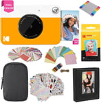 Printomatic Instant Camera (Yellow) Gift Bundle + Zink Paper (20 Sheets) + Deluxe Case + 7 Fun Sticker Sets + Twin Tip Markers + Photo Album + Hanging Frames, Paquet Cadeau