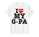 I Love (Heart) My G-Pa Grandpa Kids Granddaughter Grandson T-Shirt