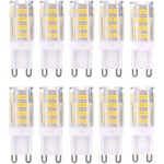 G9 led Lampe Ampoules, Blanc Chaud 3000K 5W G9 led Ampoule Lumiere équivalent aux ampoules halogènes de 40 w 420 lumens not dimmable, lot de 10