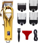 Professional Hair Clippers - Electric Cordless Hair Clippers Rechargeable Beard Trimmer Grooming Kit with 4 Guide Combs Digital Display for Men and Women Golden