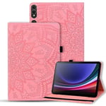 Vaitasy Coque Samsung Galaxy Tab S10 Plus 12.4 Pouces 2024 Housse Réveil/Veille Auto Étui pour Galaxy Tab S9 Plus/S8 Plus/S7 Plus/S7 FE - Mandala Rose