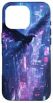 Coque pour iPhone 16 Pro Cyber Phoenix Futuriste Cyberpunk Raven