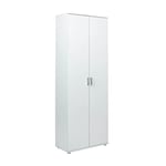 Inter Link - Armoire multi-usages - Armoire à balais - Armoire de nettoyage - Armoire multi-usages - Armoire de ménage - 2 portes - 3 étagères - Largeur:70cm - Profondeur:34cm - Hauteur:190cm - Arconati HHS - Blanc