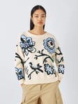 Weekend MaxMara Dolmen Floral Jumper, Light Blue/Multi