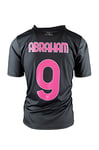 AS Roma SUPERPROMO Maglia Replica Bambino Third 22/23 Abraham, Troisième Maillot réplique de Unisexe - Enfants et Adolescents, Nero e Rosa, 6 Anni