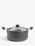 John Lewis ANYDAY Aluminium Non-Stick Stock Pot & Lid, 24cm, Grey