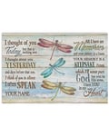 Inga Dragonfly I Thought Of You Today But Nothing New Poster Vintage Wall Decor Metal Sign Plaque Poster 8X12 inch