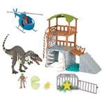 Terra by Battat CF2010Z Jungle Expedition Big Playset– Electronic Acrocanthosaurus & Helicopter with 2 Surprise Dinosaur Toys for Kids Age 3+ (13 Pc), Multicoloured