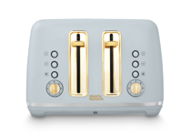 Morphy Richards Accents 4 Slice Toaster in Ocean Grey with Gold Accents - 242046