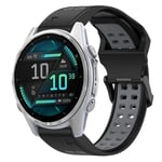 Garmin Fenix 8 AMOLED 43mm To-tone Klokkerem i silikon - Svart / Grå