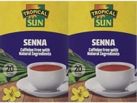 Tropical Sun Senna 20 Tea Bags, Caffeine Free with Natural Ingredients (Pack of 2)