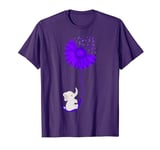 Elephant I Will Remember For You purple Sunflower Alzheimer T-Shirt