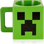 JINX Minecraft Creeper Face Kvadratisk Plastmugg, Grön, 230ml