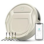 Lefant Aspirateur Robot 2200Pa,Robot Aspirateur d'Entrée de Gamme, Silencieux 55dB,Connecté avec WiFi/Alexa/App,120min d'Autonomie, Programmable, Idéal pour Poils d'animaux Sols Durs, M210P Champagne