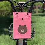 Generies Electric Car Bag Bicycle Small Bag Front Storage Bag Storage Charter Handle Bag Large Capacity 2L Pink little brown bear