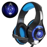 Beexcellent GM-1 PS4 Gaming Headset med Premium Mikrofon Anti-Noise Audio Stereo Bas LED-lampa Videospel