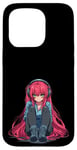 Coque pour iPhone 15 Pro Adorable fille anime avec écouteurs Chilling Gamergirl 02