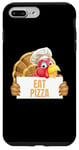 Coque pour iPhone 7 Plus/8 Plus Un cuisinier drôle de Thanksgiving à la dinde mange une pizza