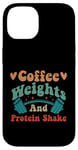 Coque pour iPhone 14 Poids de café vintage et shake protéiné drôle sarcastique gym