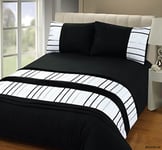 Rapport Home Brooklyn Duvet Set, Single-Black, Polyester-Cotton