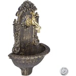 Relaxdays Fontaine mural style antique,robinet, Evier de jardin,fonte aluminium, HlP 40 x 24,5cm x 13 cm, noir