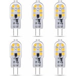 Lablanc - Lot de 6 G4 led 2W 12V ac/dc Blanc Froid 6000K pour Hotte Aspirante, 200lm, quivalent Ampoule Halogène G4 10W 20W, non dimmable, Bi-pin led