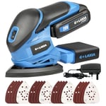 G LAXIA Cordless Detail Sanders 20V Li-ion 12000 RPM with Dust Collection System, 20Pcs Sandpapers, Battery and Charger Included, More suitable for polishing wood, wall, plaster