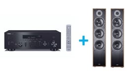 Amplificateur Hi-Fi Yamaha R-N600A Noir + une paire d'enceintes colonne Magnat Monitor S70 Noyer