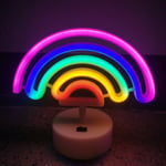 Spot Led Rainbow Neon Lights Väggmonterade Liten Nattlampa Julfestival Base five-color rainbow neon light Battery usb dual-use