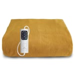 Dreamland Single Electric Blanket Intelliheat Luxury Heated Throw Mustard-16820C