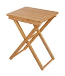 WENKO Table Pliante en Bambou Maui | Table d'appoint intérieur et extérieur | Surface Vernie | Petite Table de Jardin Pliable en Bambou | 42 x 52 x 30 cm | Bois