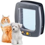 Ferplast SWING 9 Universal Cat Flap for Dogs and Cats - 4 Selectable Closing Modes - Wind-Stopper System - Closing Shock Absorber - Magnetic Anti-Oscillation - Grey