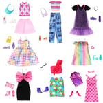 Barbie Clothes, Doll Fashion Pack with 13 Pieces of Clothing, 8 Accessories and 8 Pairs of Shoes for 65+ Unique Looks, HRG56