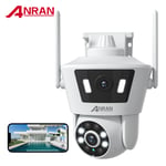 ANRAN Wireless Security Camera Double Lens 4MP WiFi PTZ Outdoor Night Vision