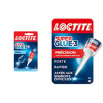 Loctite Super Glue-3 Spécial verre, colle forte pour des collages verre sur verre, colle liquide résistante à l'eau, 3 g & Super Glue-3 Précision, colle transparente à séchage rapide, flacon 5 g