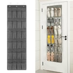 Jinsion Rangement Chaussures Suspendu,24 Poches Range Chaussures Suspendu,Range Chaussures à Suspendre sur La Porte avec 3 Crochets,Porte Chaussures Mural pour Chambre à Coucher,Salon,Salle de Bain