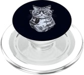 Chat ringard tenant une souris d'ordinateur mignon chaton geek PopSockets PopGrip pour MagSafe