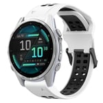 Garmin Fenix 8 AMOLED 43mm Tvåfärgat Klockarmband i silikon - Vit / Svart