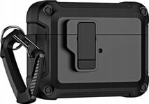 Hurtel Pro Armour Airpods Case With Hook- Airpods 4 Black