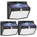 Peasur Lampe Solaire Extérieur Détecteur de Mouvement【Lot de 3 de 138LED】 Lumière étanche Sans Fil 3 Modes Spot LED éclairage extérieur solaire pour Jardin Decoration