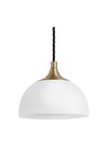 Chelsea Opal Glass Dome Pendant Light, 8 Inch, White, Brass Holder