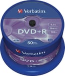 Verbatim DVD+R 16x 47GB/120min 50-pack spindel AZO.