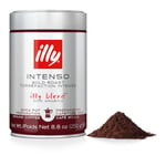 illy Coffee - Intenso Ground Coffee - Dark Roast - 100% Arabica Coffee - Ideal for Moka Pots - 250g Tin