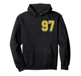 Number 97 in Yellow Black White Pocket Version Pullover Hoodie